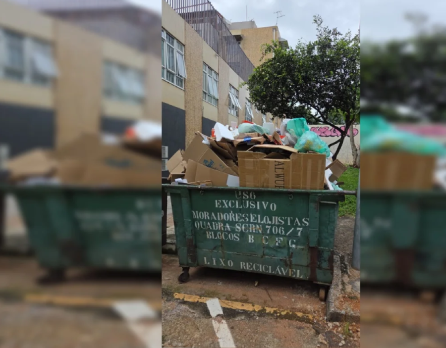 Moradores da Asa Norte denunciam falhas na coleta seletiva e acúmulo de lixo nas ruas