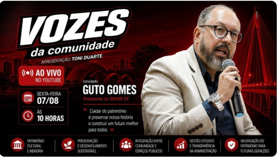 Guto Gomes leva os desafios ambientais do DF ao Vozes da Comunidade nesta sexta-feira