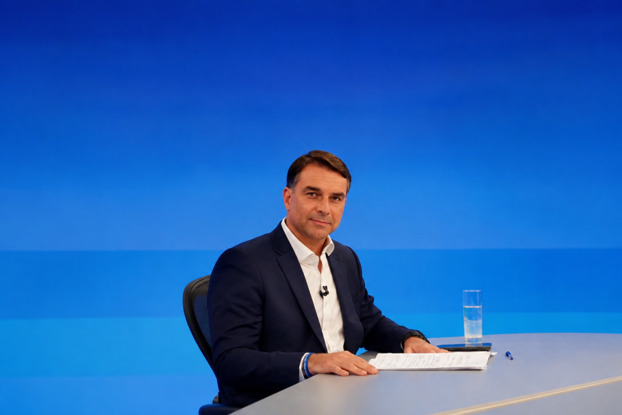 Flávio Bolsonaro ganha destaque em sabatina ao defender PIX, corte de gastos e posições firmes sobre o Brasil