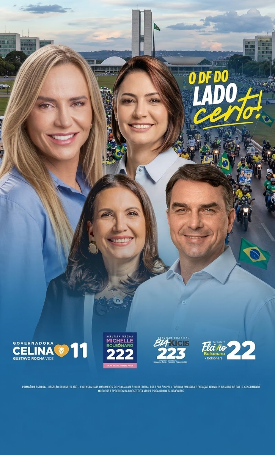 Celina convoca aliados em grande mobilização na reta  final com Bia Kicis, Michelle e Flávio Bolsonaro 