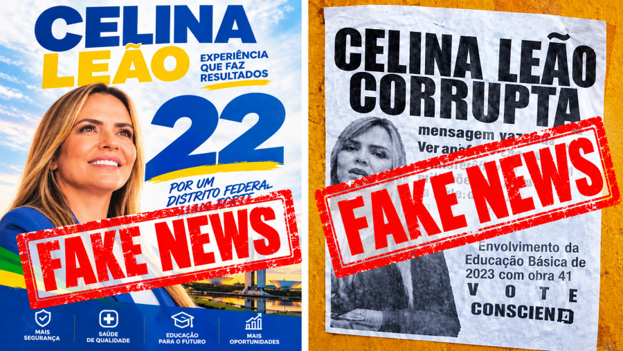 Cartazes falsos contra Celina Leão expõem o lado mais baixo do PT na disputa eleitoral no DF